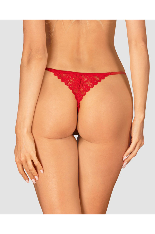 String Ingridia Ouvert Rouge Lingerie Ouverte Obsessive