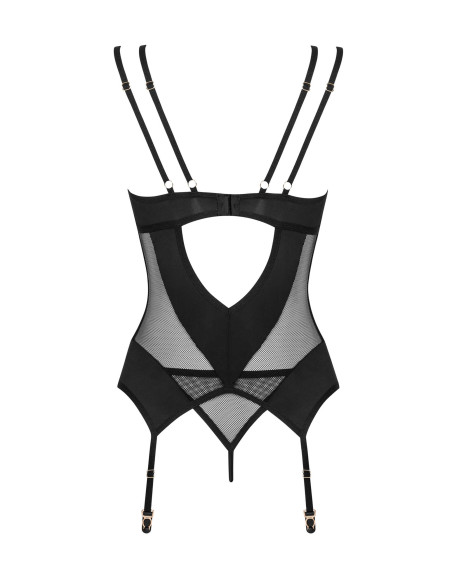 Nesari Corset Et String Noir Obsessive