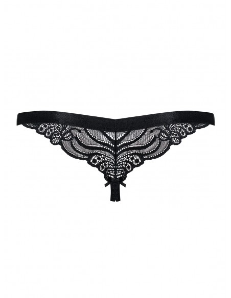 String Ouvert Noir dentelle | Obsessive