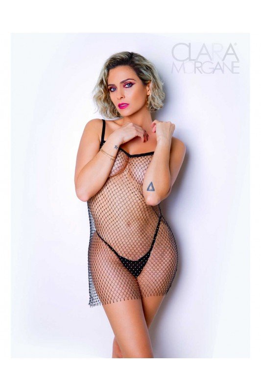 Le numéro 1 - Robe strass noir | Clara Morgane Lingerie