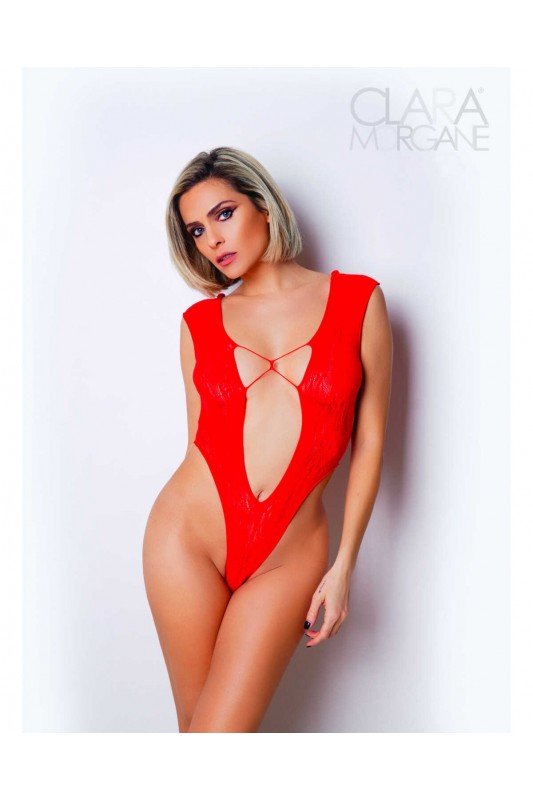 Le numéro 2 - Body rouge | Clara Morgane Lingerie