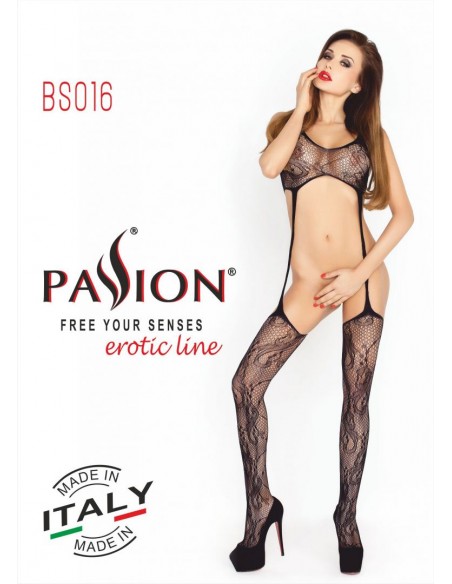 BS016 Bodystocking Noir | Passion lingerie