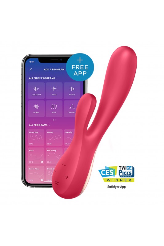 Vibro Rabbit connecté Satisfyer Mono Flex - Rouge | Satisfyer