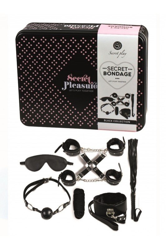 Secret Bondage : Ensemble BDSM 8 pcs 6148k Noir | Secret Play