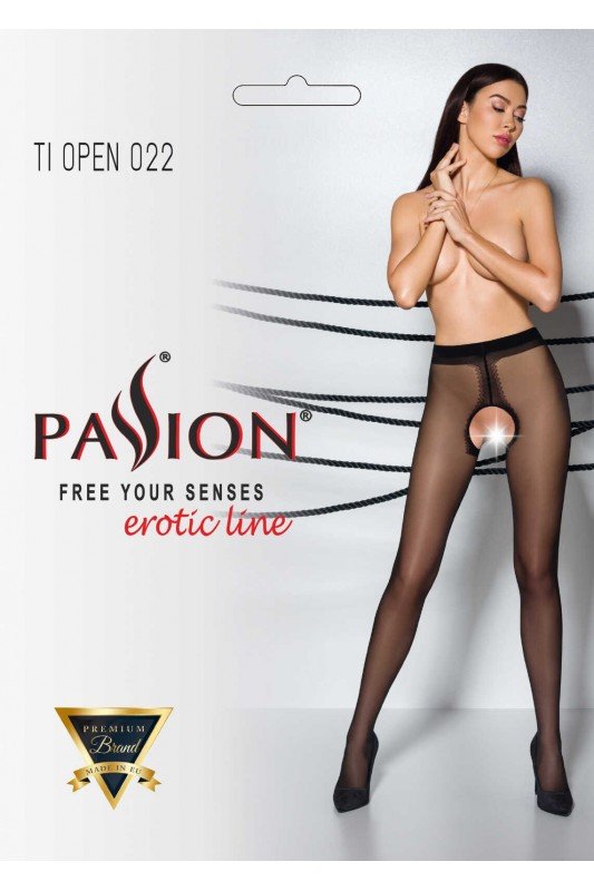 TI OPEN 022 Noir | Collants ouverts | Passion lingerie