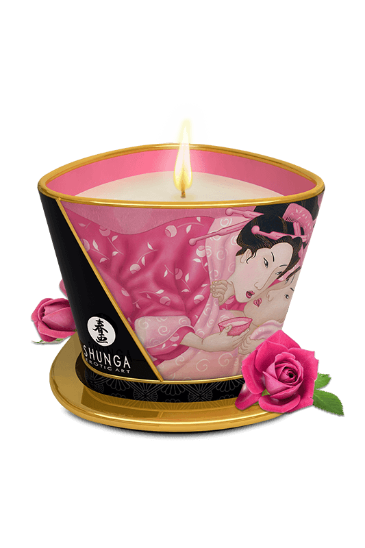 Bougie de massage lueur & caresses Aphrodisia rose | Shunga