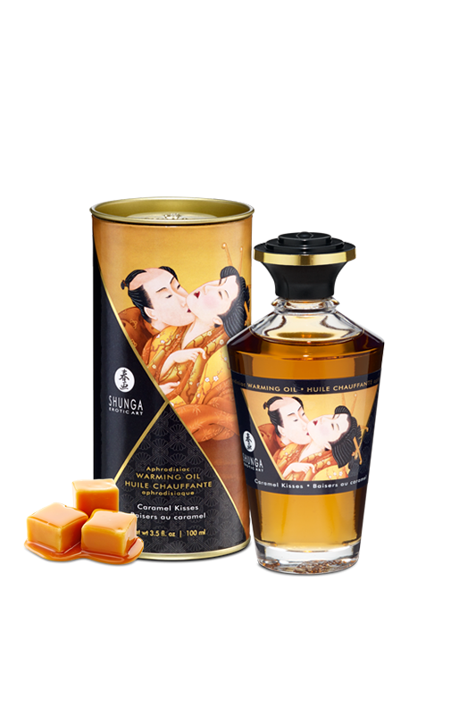 Huile chauffante aphrodisiaque Baisers caramel | Shunga