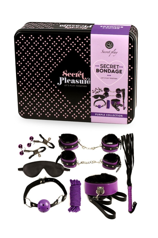 Secret Bondage Noir et Violet : Ensemble BDSM 8 pcs | Secret Play