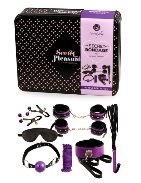 Secret Bondage Noir et Violet : Ensemble BDSM 8 pcs | Secret Play