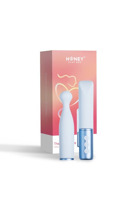 Aquamarine - Vibromasseur bleu à tête interchangeable | Honey Play box