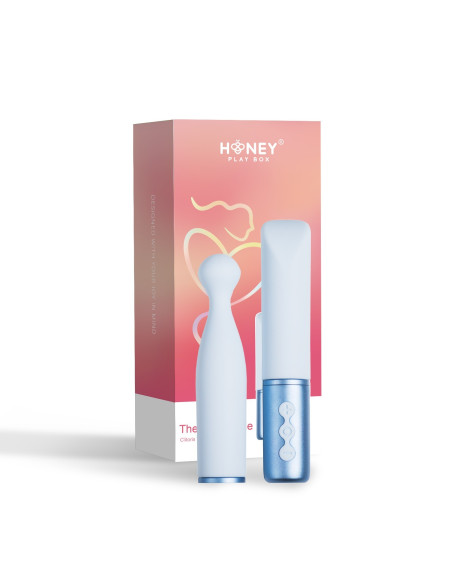 Aquamarine - Vibromasseur bleu à tête interchangeable | Honey Play box