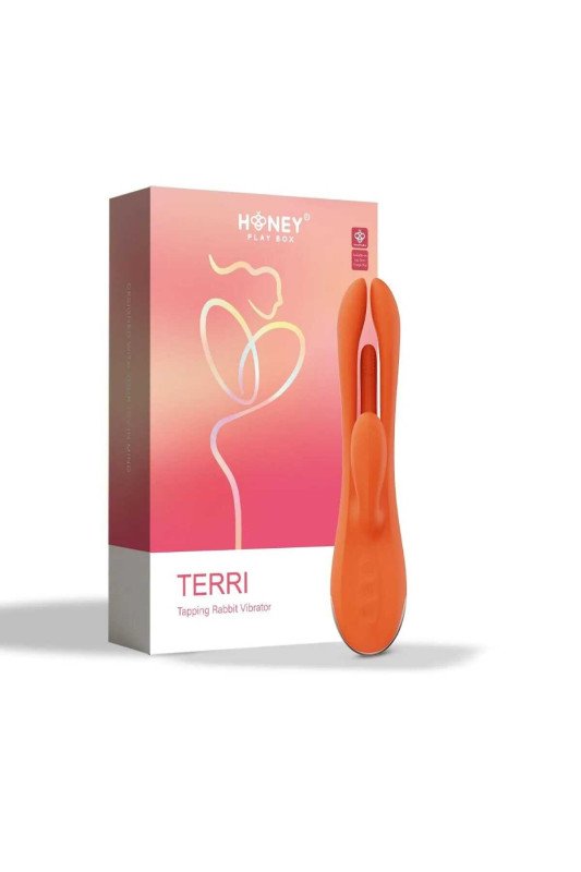 Vibromasseur rabbit connecté Terri - Orange | Honey Play box