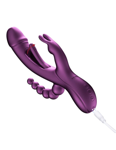 Vibromasseur Violet Rabbit Trilux 4 en 1 | Honey Play box