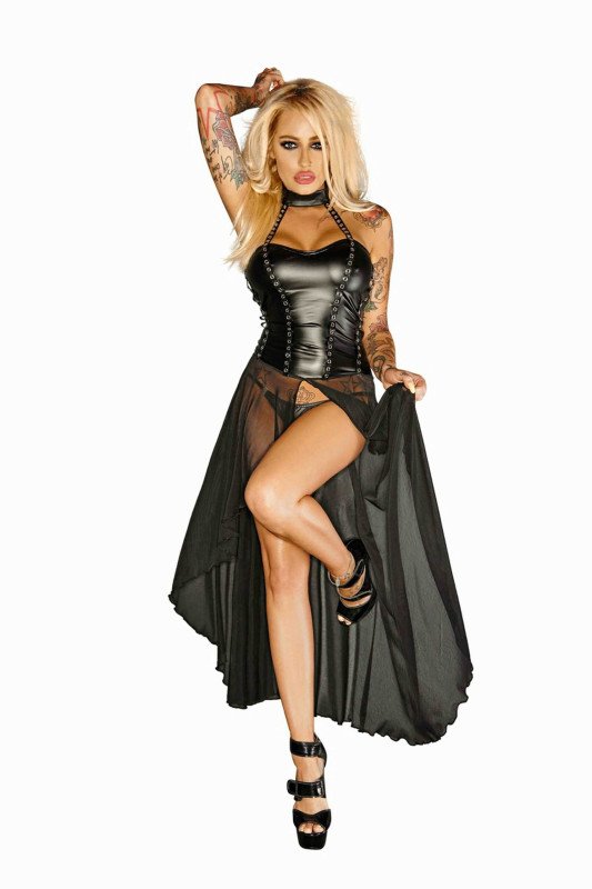 Robe Longue Tulle Wetlook F139 | Noir HandMade